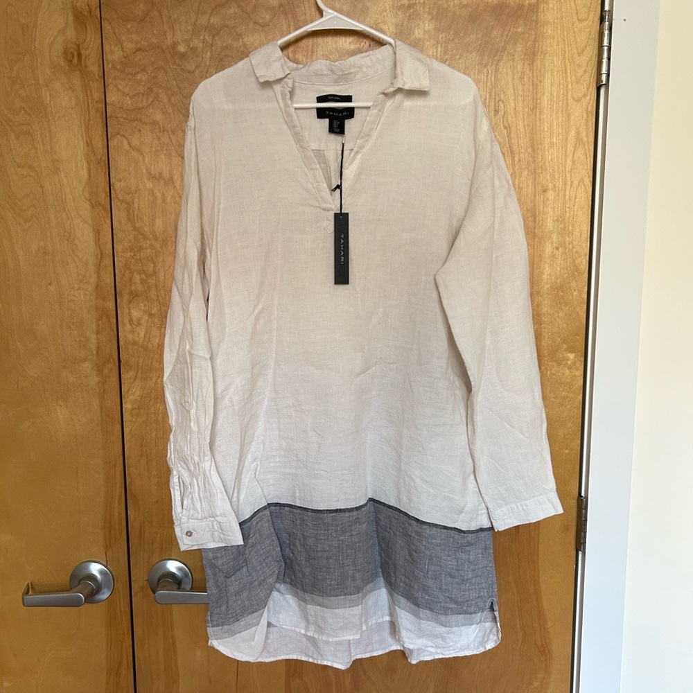 Cream Linen Tunic Dress